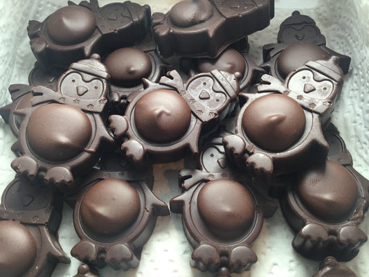 Dark chocolate penguins