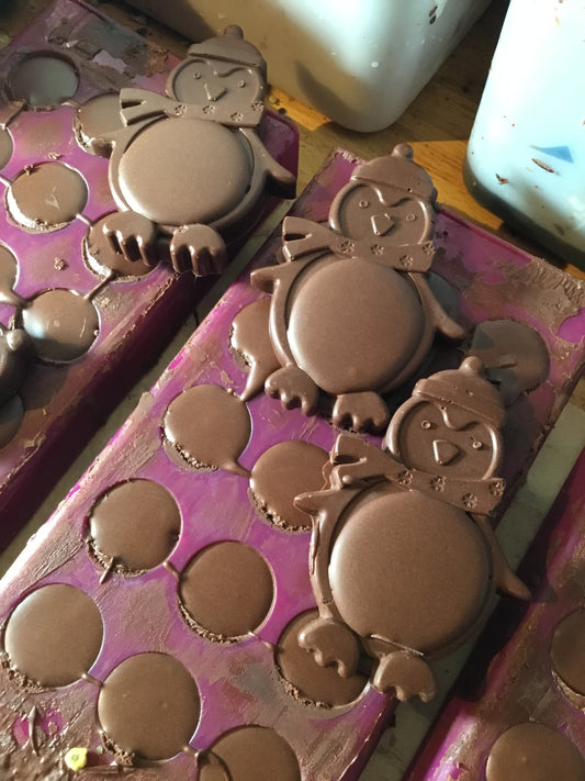 Large chocolate penguins